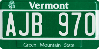 VT license plate AJB970