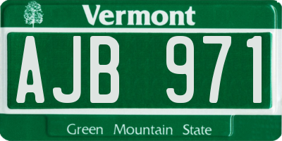 VT license plate AJB971