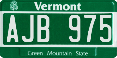 VT license plate AJB975
