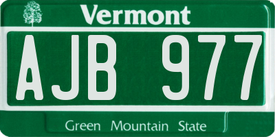 VT license plate AJB977