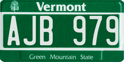 VT license plate AJB979