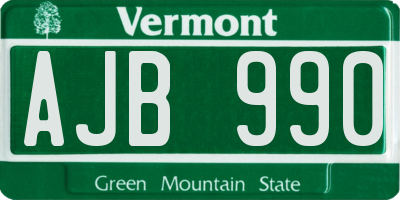 VT license plate AJB990