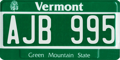 VT license plate AJB995