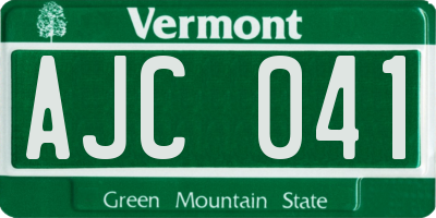 VT license plate AJC041