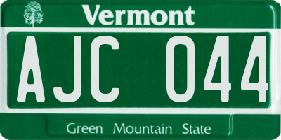 VT license plate AJC044