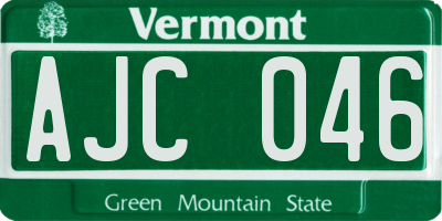 VT license plate AJC046