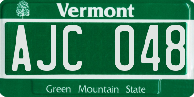 VT license plate AJC048