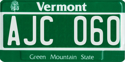 VT license plate AJC060