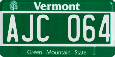 VT license plate AJC064