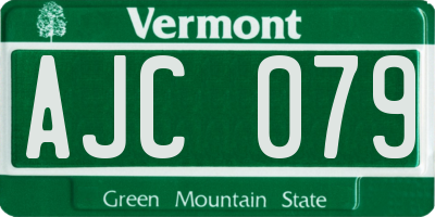 VT license plate AJC079