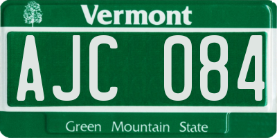 VT license plate AJC084