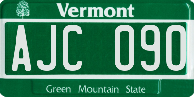 VT license plate AJC090