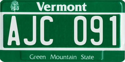 VT license plate AJC091