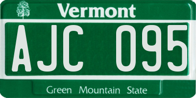 VT license plate AJC095