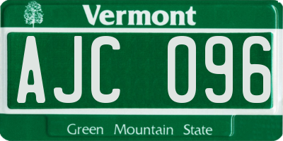 VT license plate AJC096