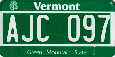 VT license plate AJC097