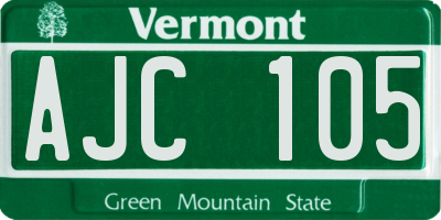 VT license plate AJC105