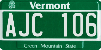 VT license plate AJC106