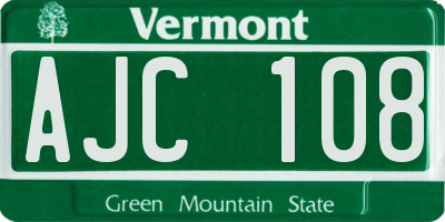 VT license plate AJC108