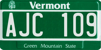 VT license plate AJC109