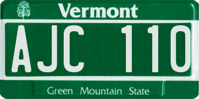 VT license plate AJC110
