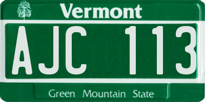VT license plate AJC113