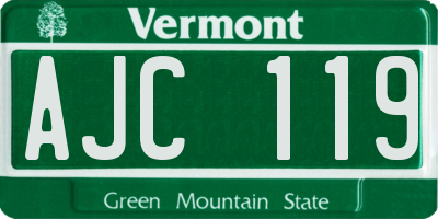 VT license plate AJC119