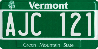 VT license plate AJC121