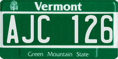 VT license plate AJC126