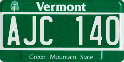 VT license plate AJC140