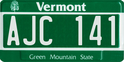 VT license plate AJC141