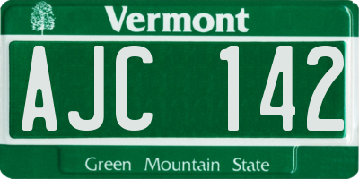 VT license plate AJC142