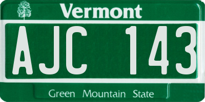 VT license plate AJC143