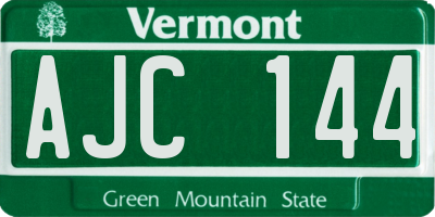 VT license plate AJC144