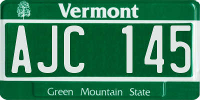 VT license plate AJC145