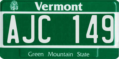 VT license plate AJC149