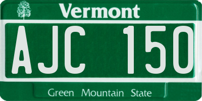 VT license plate AJC150