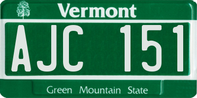 VT license plate AJC151