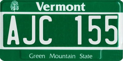 VT license plate AJC155