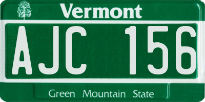 VT license plate AJC156