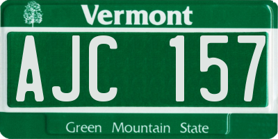 VT license plate AJC157
