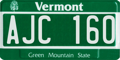 VT license plate AJC160