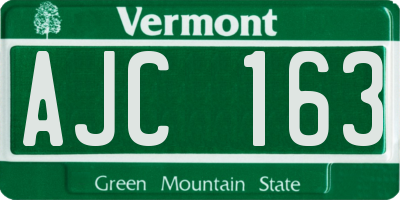 VT license plate AJC163