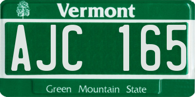 VT license plate AJC165