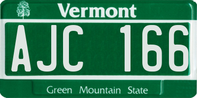 VT license plate AJC166