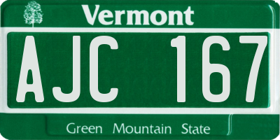 VT license plate AJC167