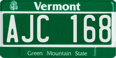 VT license plate AJC168