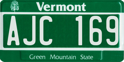 VT license plate AJC169