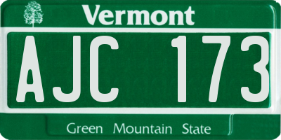 VT license plate AJC173