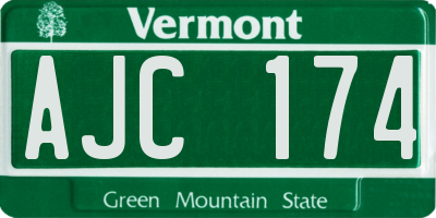 VT license plate AJC174